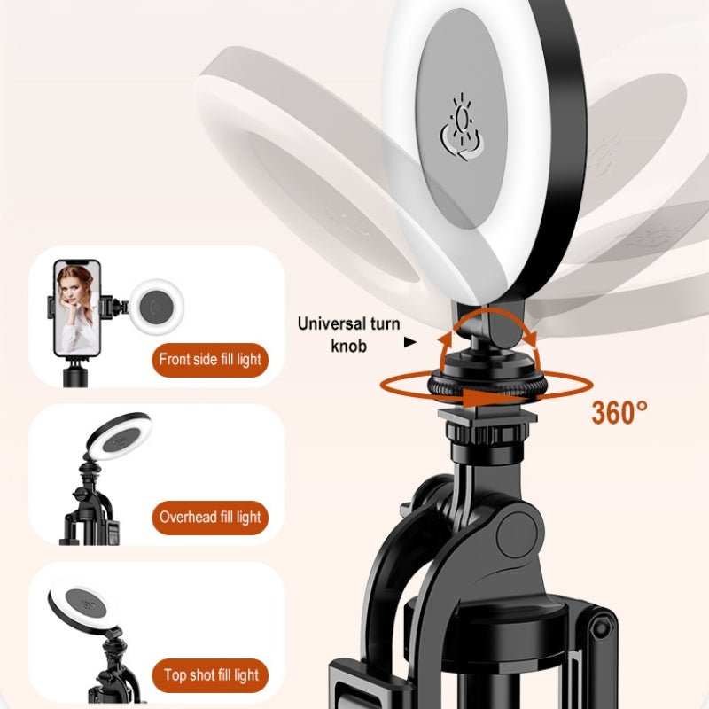 D07 Portable Beauty Fill Light 360 Rotation Adjustable Brightness - ROODTUO