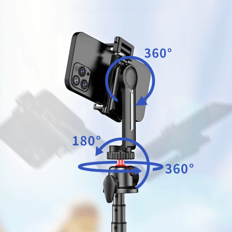 Magic - Pro Flexible Octopus Telescopic Pole Tripod with Cell Phone Clip Selfie Stick - ROODTUO