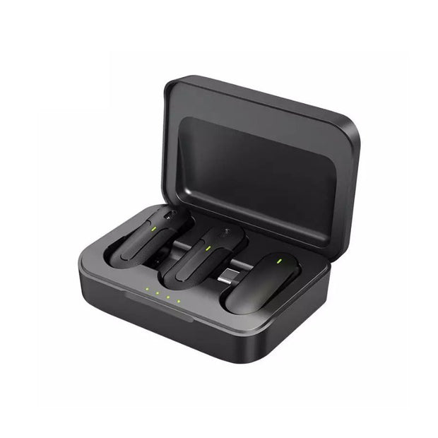 MPC - C Wireless Dual - Channel Lavalier Mic with Charging Case - For Apple & Type C, 20m Stable Connect - ROODTUO