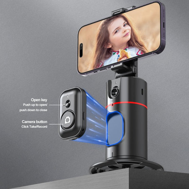 P02 Intelligent 360 ° Follow Camera Pan and Tilt Detachable Phone Clip - ROODTUO