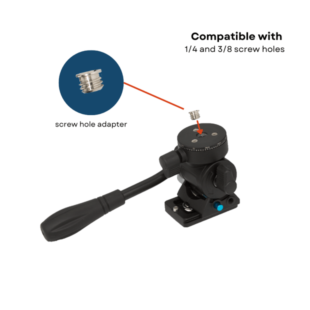 PLG1 Mini Aluminum Alloy Hydraulic Tripod Head - 3kg Load Capacity, Versatile for Cameras, Phones & Action Cameras - ROODTUO