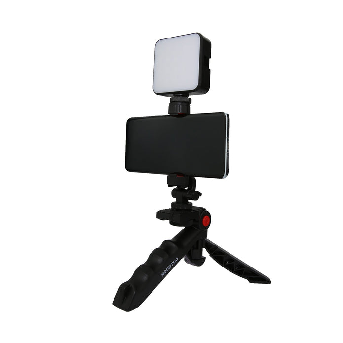 T10F+PCJ - S Beauty Leg Tripod & Dual Cold Shoe 360° Rotating Phone Holder Combo - ROODTUO