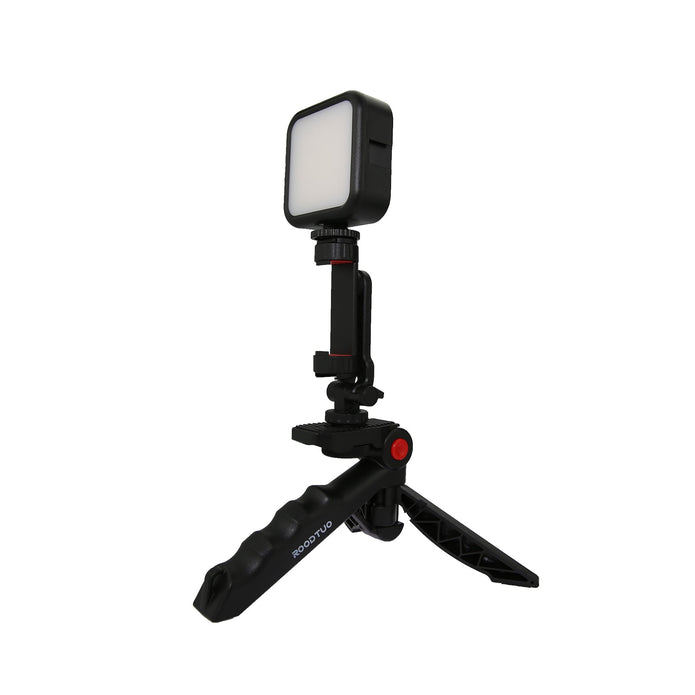 T10F+PCJ - S Beauty Leg Tripod & Dual Cold Shoe 360° Rotating Phone Holder Combo - ROODTUO