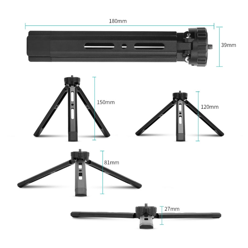 T15F Adjustable Desktop Tripod, 4 Levels, 1/4