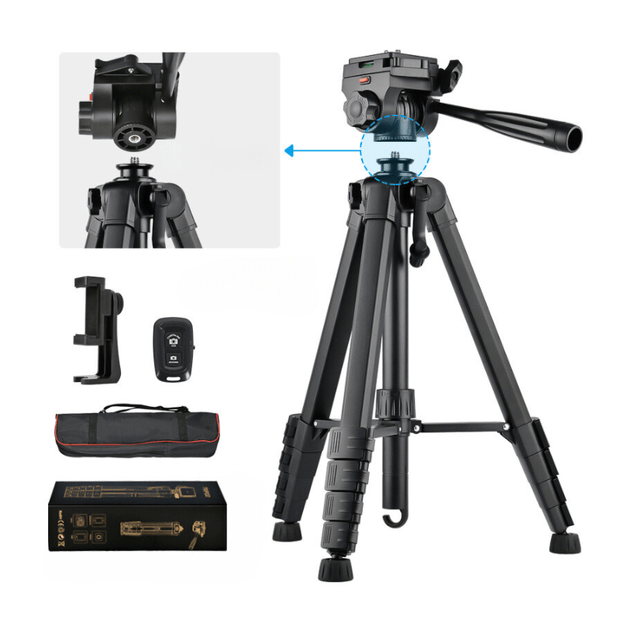 T175D Premium and Adjustable Phone Tripod for Professional Photography - ROODTUO