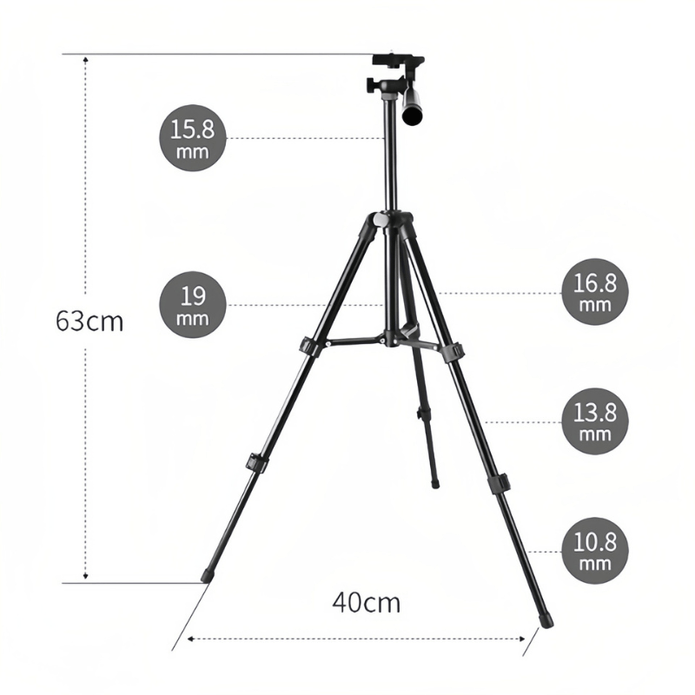 T60 Compact and Lightweight Mobile Phone Tripod - ROODTUO