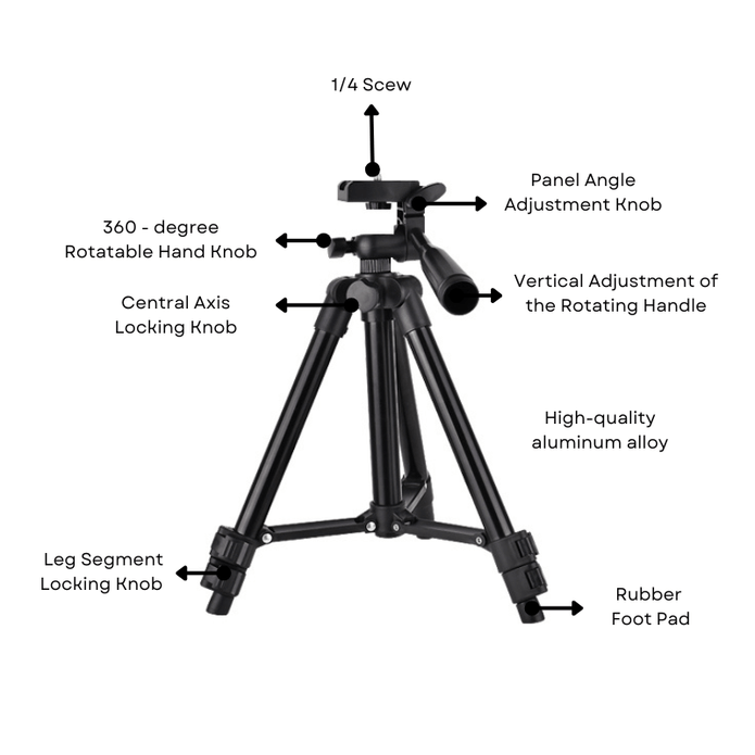 T60 Compact and Lightweight Mobile Phone Tripod - ROODTUO