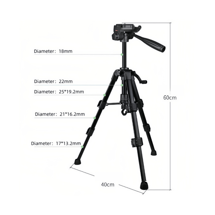 T60D Compact and Sturdy Phone Camera Tripod for Perfect Shots on the Go - ROODTUO